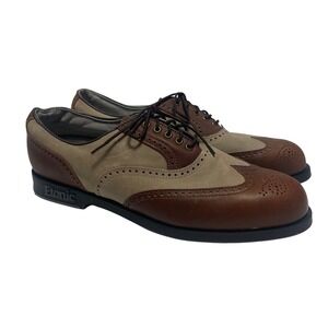 Etonic Dri Tech Tour Brown Leather Wingtip Golf Shoes Mens 9.5